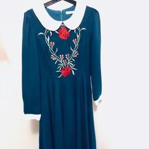Maxi Dress with Peter Pan Collar